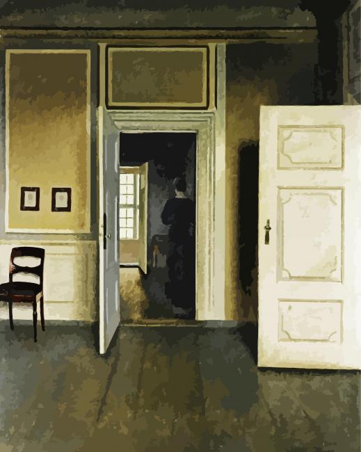 Interior Strandgade By Vilhelm Hammershoi paint by number