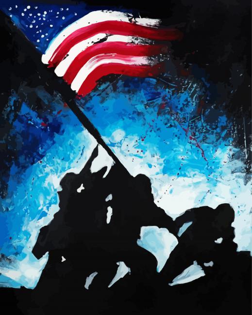 Iwo Jima paint by number