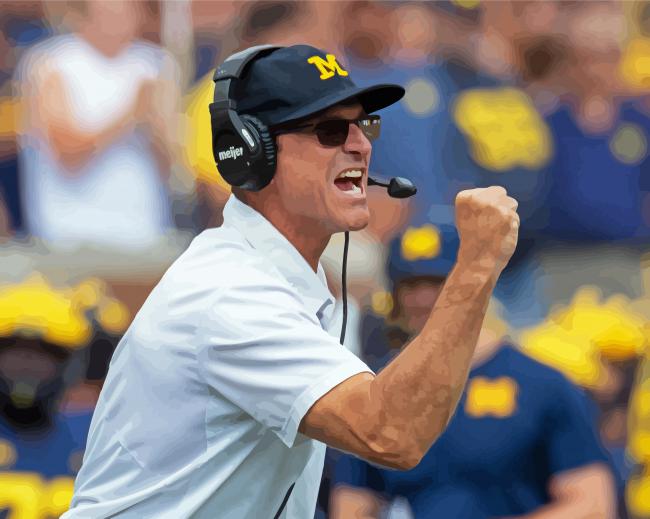 Jim Harbaugh paint by number