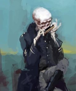 Man Playing Harmonica paint by number