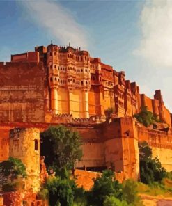 Mehrangarh Fort Rajasthan paint by number