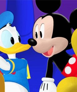 Mickey And Duck Animation Characters paint by number