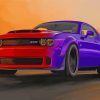 Purple And Red Dodge Demon Car paint by number