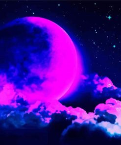 Purple Moon paint by number