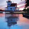 Riverside Lighthouse Art paint by number