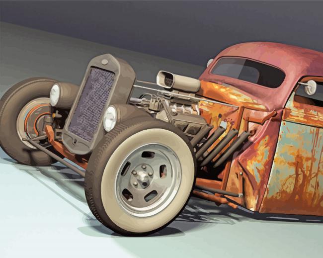 Rusty Hot Rod Truck paint by number