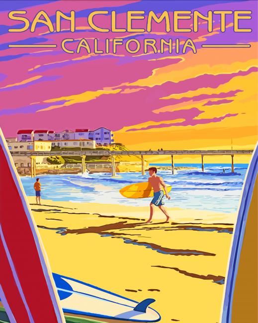 San Clemente California Poster paint by number