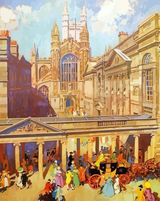 The Georgian City Bath Poster paint by number