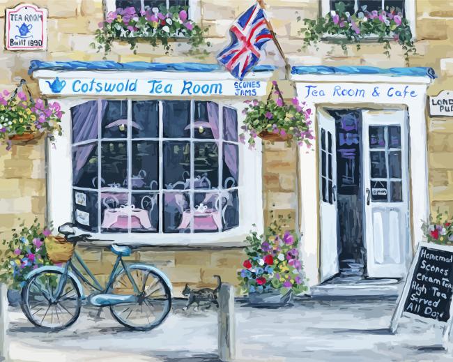 The Cotswold Tearoom paint by number