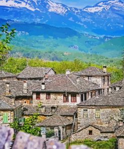 Zagori Town Greece paint by number