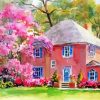 Abstract Pink House paint by number