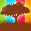 Abstract Colorful Tree paint by number