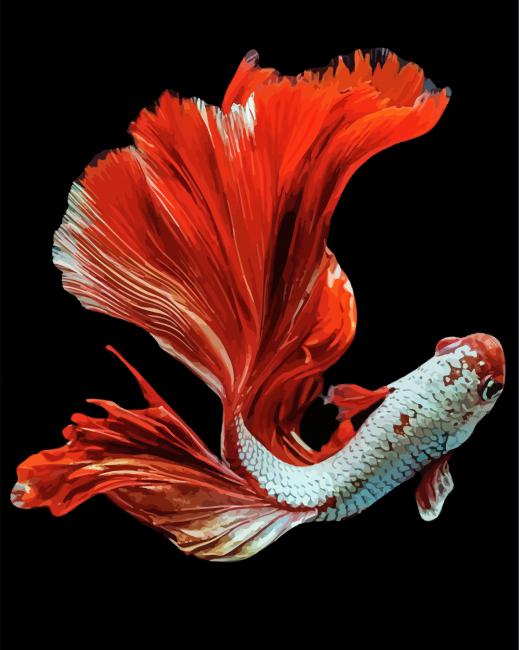 Aesthetic Red Fish paint by number
