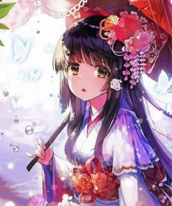 Anime Girl In Chinese Dress paint by number
