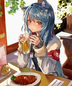 Cute Anime Girl Curry paint by number