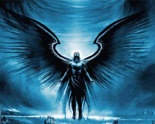 Dark Guardian Angel paint by number