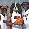 Dogs Playing Basketball paint by number
