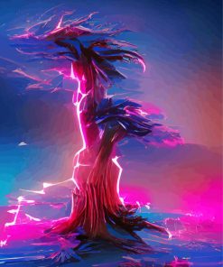 Fantastic Lightning Tree paint by number
