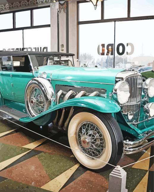 Green Duesenberg paint by number