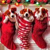Little Dogs At Christmas paint by number