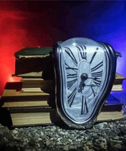 Melting Clock On Books paint by number