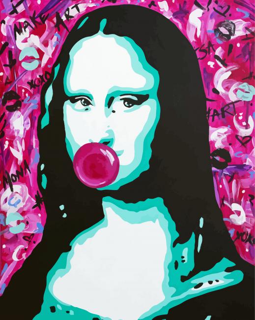 Pop Art Mona Lisa Bubblegum paint by number