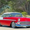 Red 1956 Chevrolet Car paint by number