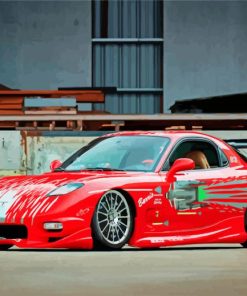 Red Rx7 Car paint by number