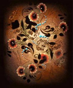Rosemaling Flowers Art paint by number