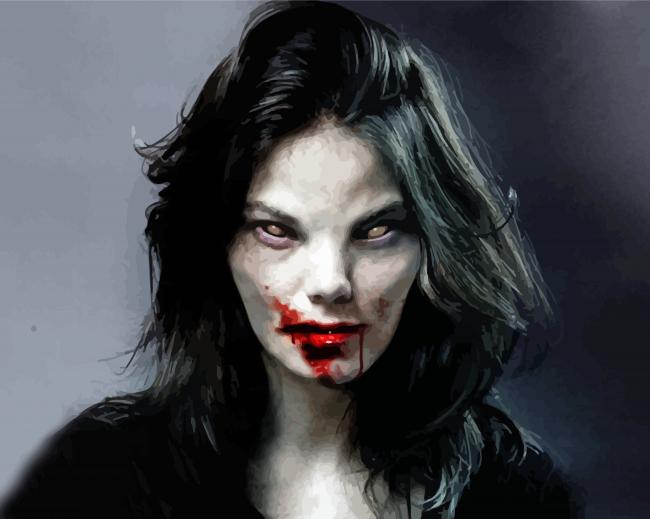 Scary Female Vampire paint by number