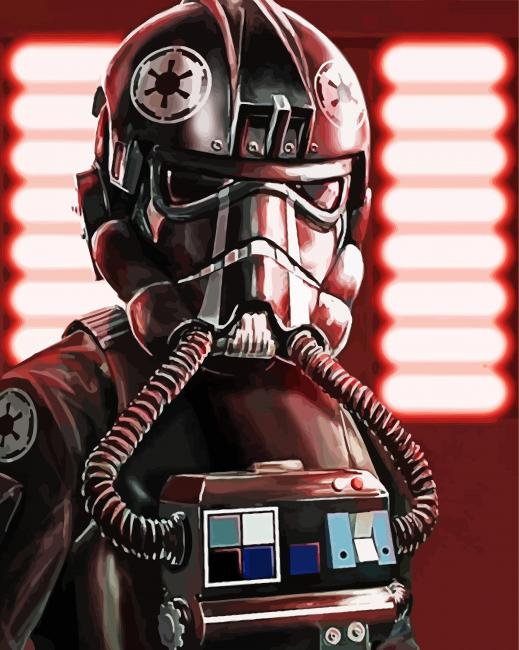 Star Wars TIE Fighter Pilot paint by number