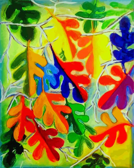 Abstract Leaves Art paint by number