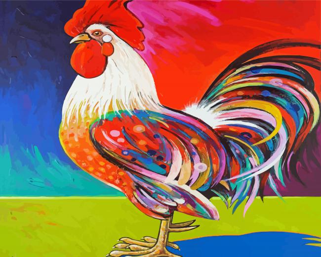 Aesthetic Abstract Rooster Paint by number