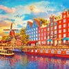Amsterdam Sunset Art paint by number