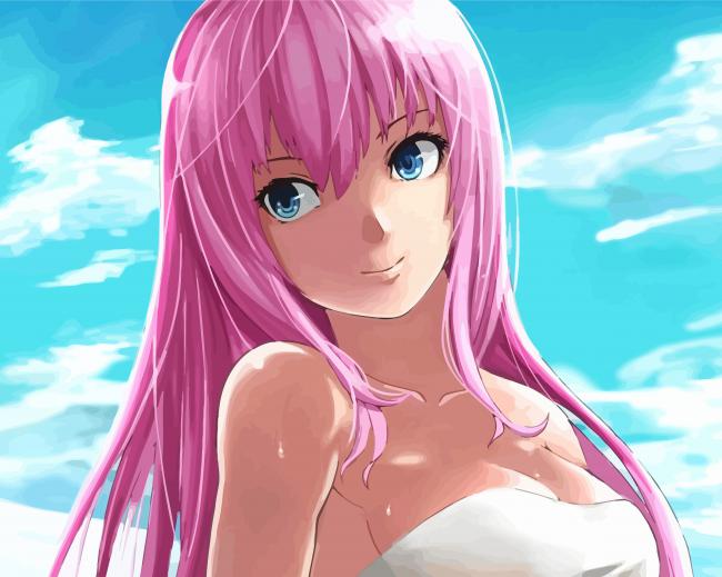 Anime Pink Hair paint by number