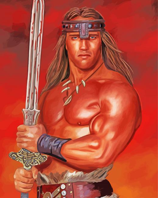 Arnold Schwarzenegger Conan The Barbarian paint by number
