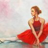 Ballerina Girl In Red paint by number