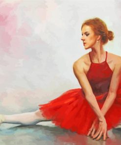Ballerina Girl In Red paint by number