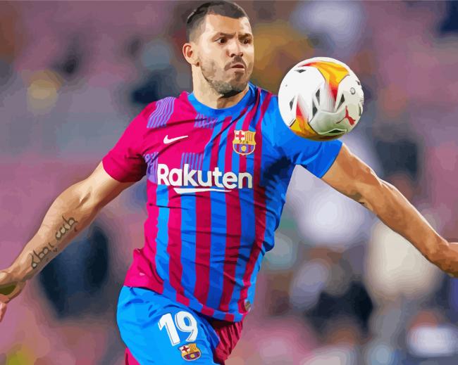 Barcelona Sergio Aguero paint by number