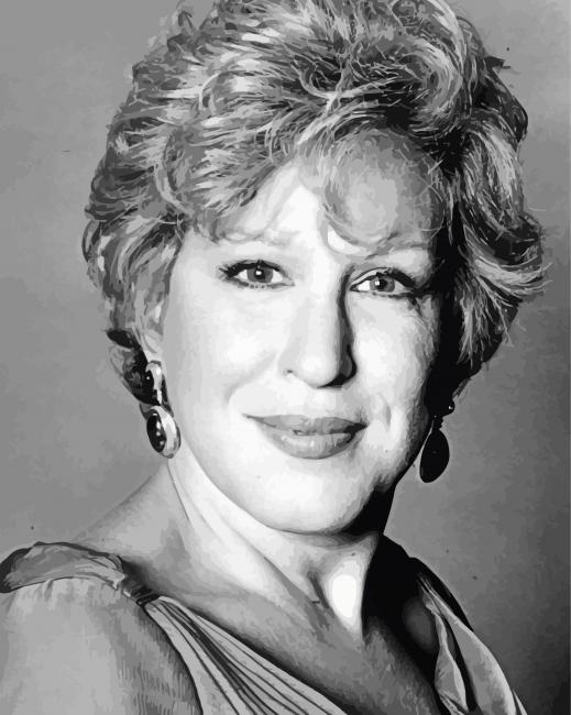 Bette Midler Black And White paint by number