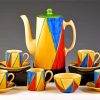Clarice Cliff Coffee Set paint by number