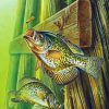 Crappie And Wooden Bridge Support paint by number