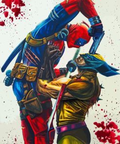 Deadpool Vs Wolverine Characters Art paint by number