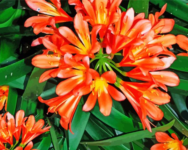 Fire Lily Plant paint by number