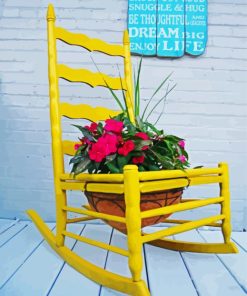 Flowers Pots Chair paint by number