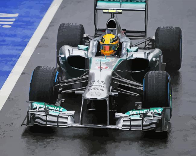 Formula 1 Mercedes Car paint by number