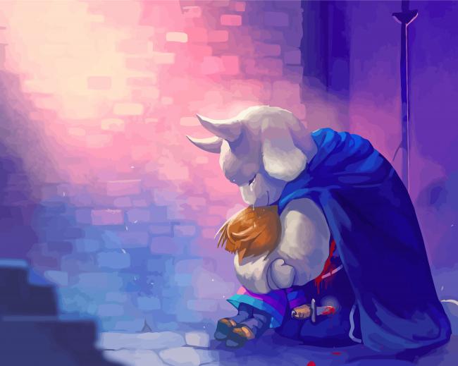 Frisk And Toriel Undertale Characters paint by number