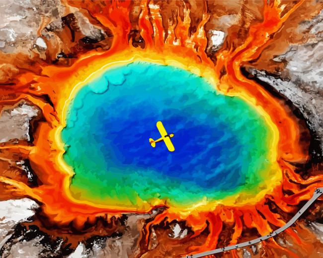 Grand Prismatic Spring Wyoming paint by number