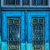 House With Old Blue Door paint by number