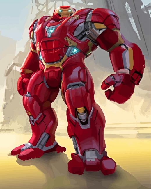 Iron Man Hulkbuster paint by number